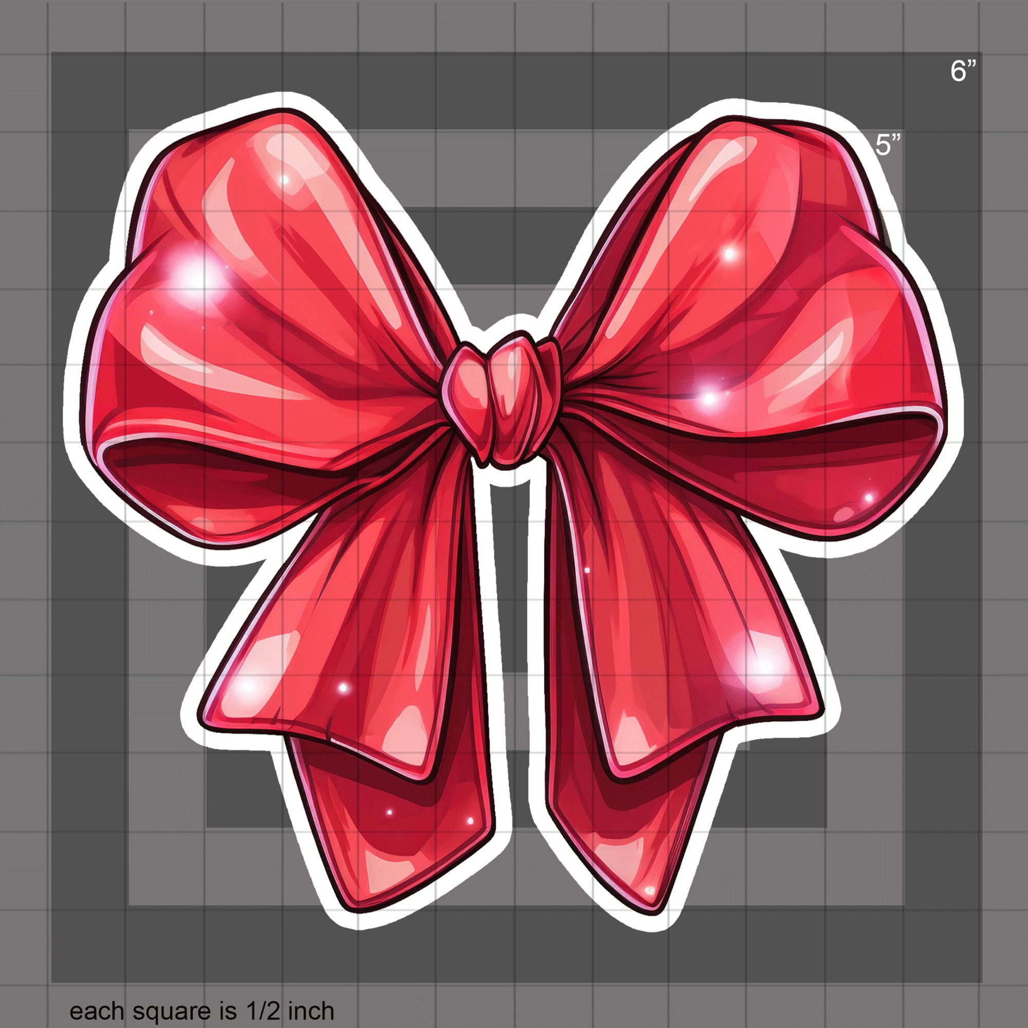 Red Bow Wrapping Sticker Red Bow Sticker: Waterproof Vinyl Decal - Etsy