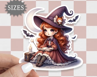 Winter Witch Sticker: Cottagecore Waterproof Vinyl Decal