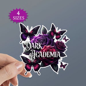 Dark Academia, Roses and Butterflies,  Water Bottle Sticker, Laptop Sticker, Tablet Sticker, Waterproof Vinyl Sticker