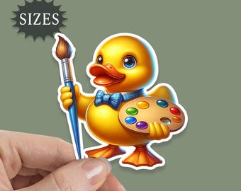 Artist Rubber Duck Sticker: Waterproof Vinyl Decal