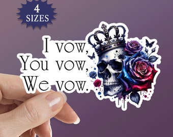 I Vow, You Vow, We Vow, Dark Academia, Dark Romance, Water Bottle Sticker, Laptop Sticker, Tablet Sticker, Waterproof Vinyl Sticker