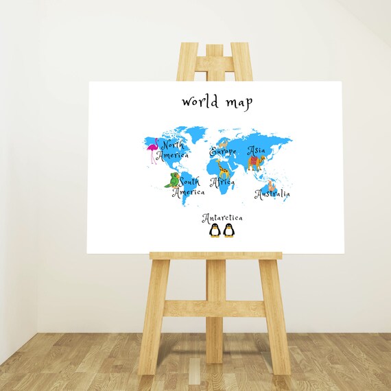World Map for Kids Etsy