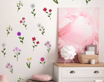 Flower Wall Sticker Wildflower Wall Sticker Floral Wall Sticker Girl Bedroom Decor Wildflower Decal Cute Nursery Wall Sticker Flower Decal