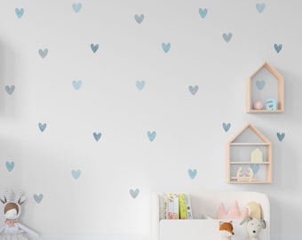Blue Heart Wall Stickers: Boho Nursery Decor