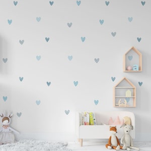 Blue Heart Wall Sticker Blue Wall Sticker Blue Nursery Wall Decal Childrens Boho Wall Decor Kids Wall Sticker Blue Wall Sticker Boy Nursery