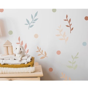 Wandtattoo Blumenblätter: Neutrales Kinderzimmer Dekor