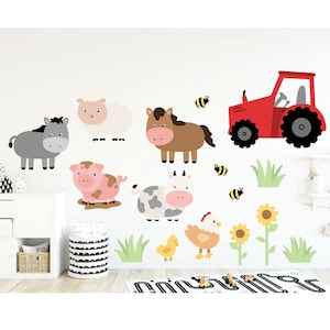 Farm Wall Sticker Farm Animal Wall Sticker Nursery Farm Wall Decal Tractor Wall Sticker Farm Animal Decal Farm Nursery Decor Farm Wallpaper