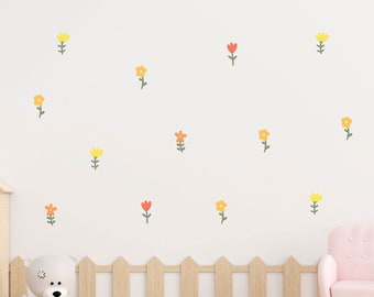 Boho Blumen Wandtattoos: Mädchen Kinderzimmer & Spielzimmer Dekor