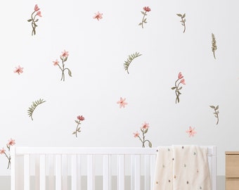 Boho Flower Wall Decals: Wildflower Nursery Decor