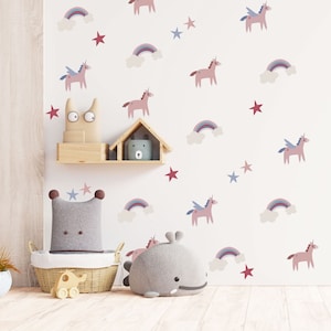 Unicorn Wall Sticker Girl Unicorn Wall Decal Nursery Unicorn Decal Rainbow Wall Sticker Unicorn Playroom Sticker Nursery Decor Decal Unicorn