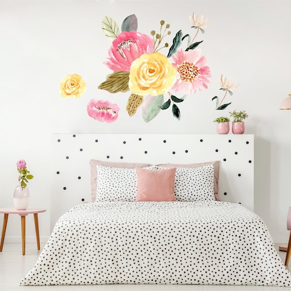 Floral Wall Decals Etsy UK