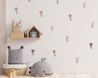 Sticker mural fleurs Sticker mural chambre de filles Sticker mural fille chambre d'enfants Sticker mural floral chambre de fille Stickers muraux