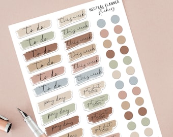 Neutrale plannerstickers: wekelijkse takenlijst, betaaldag (A4-vel)