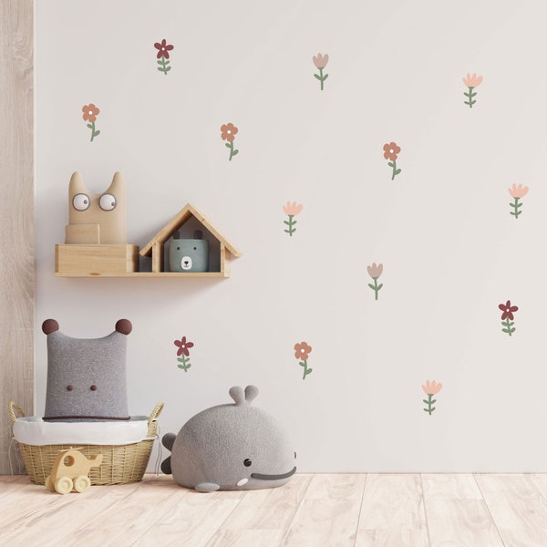 Sticker mural fleurs Sticker mural chambre de filles Sticker mural fille chambre d'enfants Sticker mural floral chambre de fille Stickers muraux