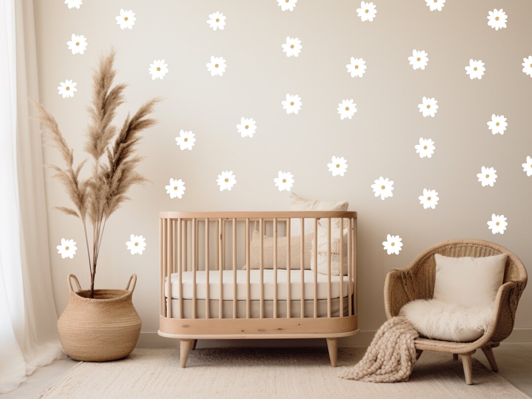 Daisy Wall Decals: Boho Floral Decor, Nursery & Kids Room - Etsy