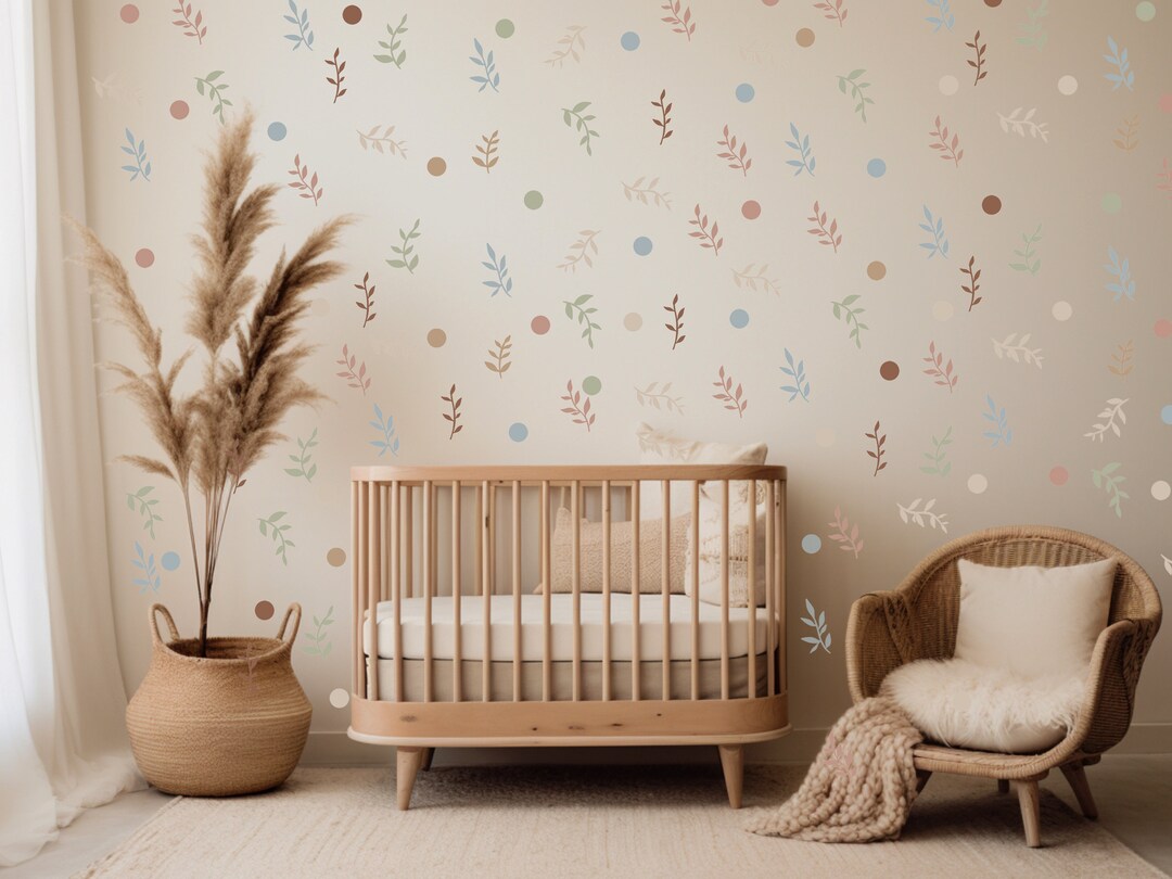 Boho Nursery Floral Flower Wall Decal Floral Nursery Wall Decal Girl ...