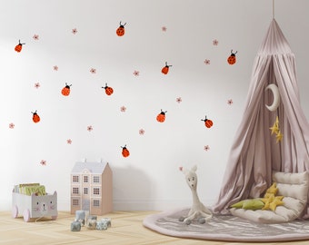 Ladybug Wall Decal Ladybird Wall Sticker Ladybug Decal Ladybird Bedroom Ladybug Sticker Love Bug Wall Decal Ladybird Sticker Ladybug Bedroom