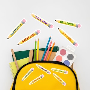 Pegatinas de recompensa de lápiz, Pegatinas para maestros, Pegatinas para el aula, Pegatinas para la escuela primaria, Premios para maestros, Regreso a la escuela, Pegatinas para lápices