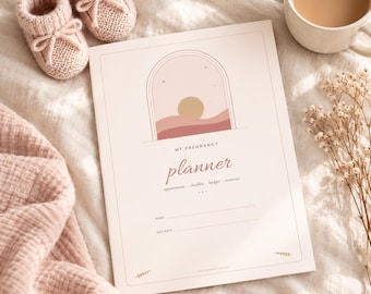 Pregnancy Planner Printable, Hospital Bag Checklist, Baby Budget, Birth Preferences, Baby Names, Blush Boho Pregnancy Journal PDF