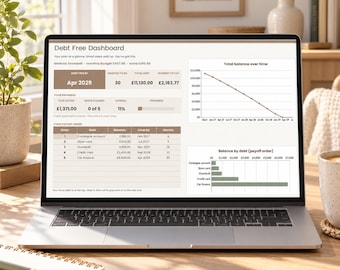 Debt Payoff Tracker Spreadsheet, Debt Snowball and Avalanche Calculator, Debt Free Planner with Payoff Date, Google Sheets & Excel