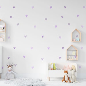 Purple Heart Wall Sticker Lilac Wall Sticker Purple Nursery Wall Decal Children's Boho Wall Decor Kids Wall Sticker Purple Wall Sticker Girl