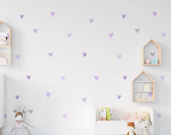 Purple Heart Wall Sticker Lilac Wall Sticker Purple Nursery Wall Decal Children's Boho Wall Decor Kids Wall Sticker Purple Wall Sticker Girl