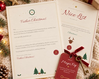Letter from Santa Printable, Nice List Certificate, North Pole Kit, Santa Key, Christmas Eve Box, Kids Christmas, A4 Letter