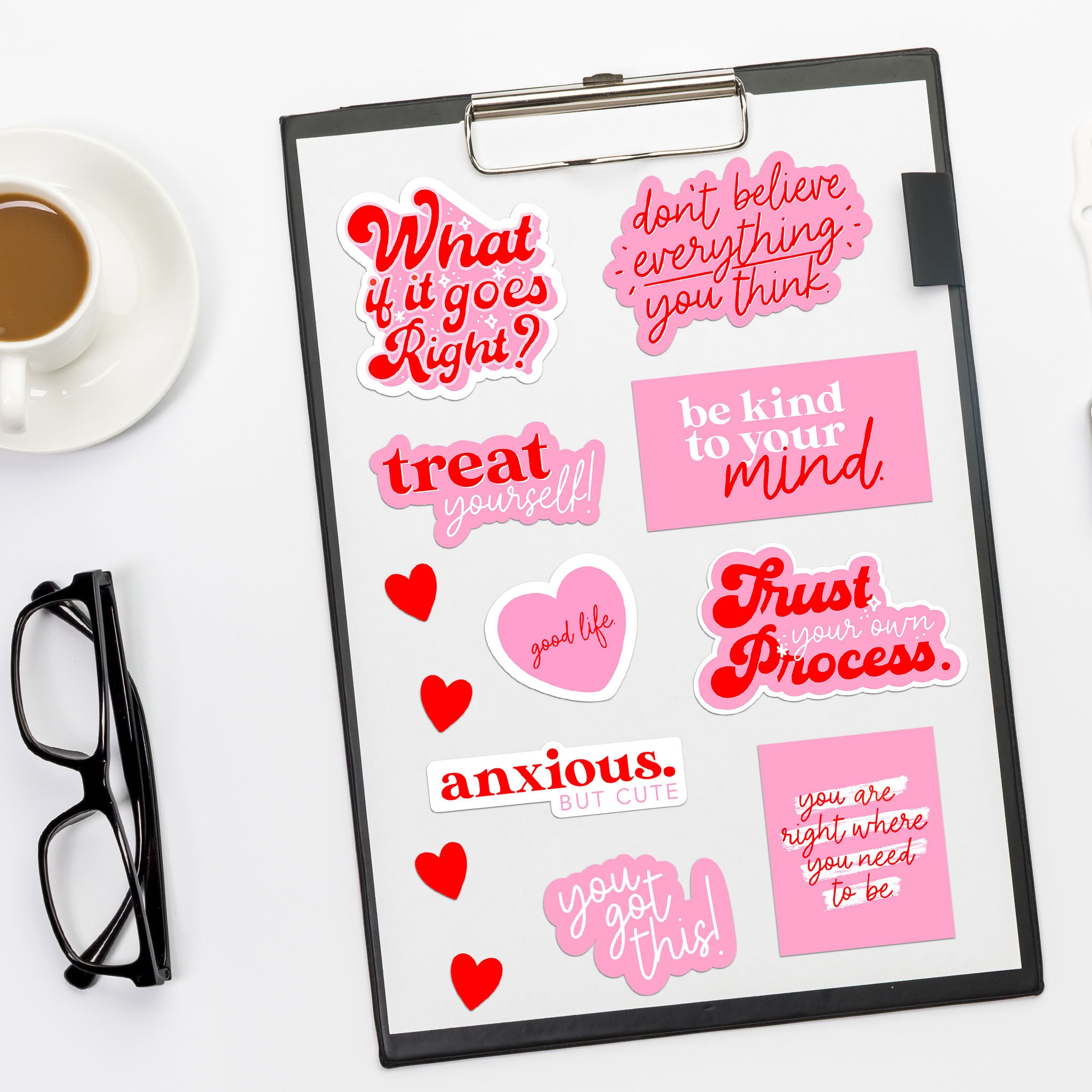 Pink Quote Stickers: Motivational Journal Laptop Decals - Etsy, image size:2048x2048