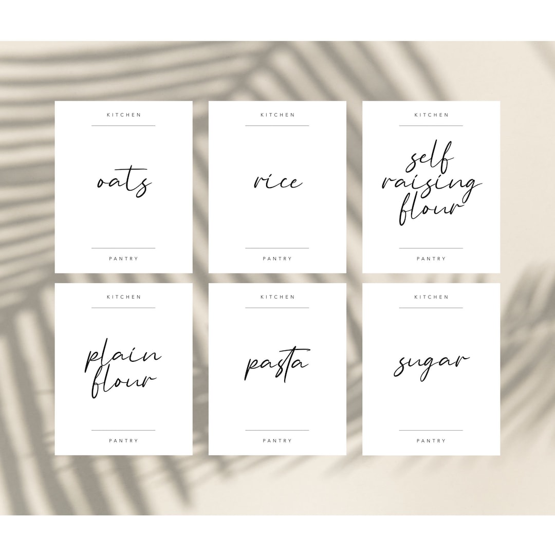 Pantry Organisation Labels, Pantry Sticker Labels, Organisation