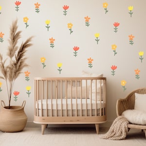 Boho Flower Wall Sticker Girl Floral Wall Sticker Nursery Floral Wall Decal Nursery Wallpaper Kid Wall Sticker Wildflower Wall Decal Flower