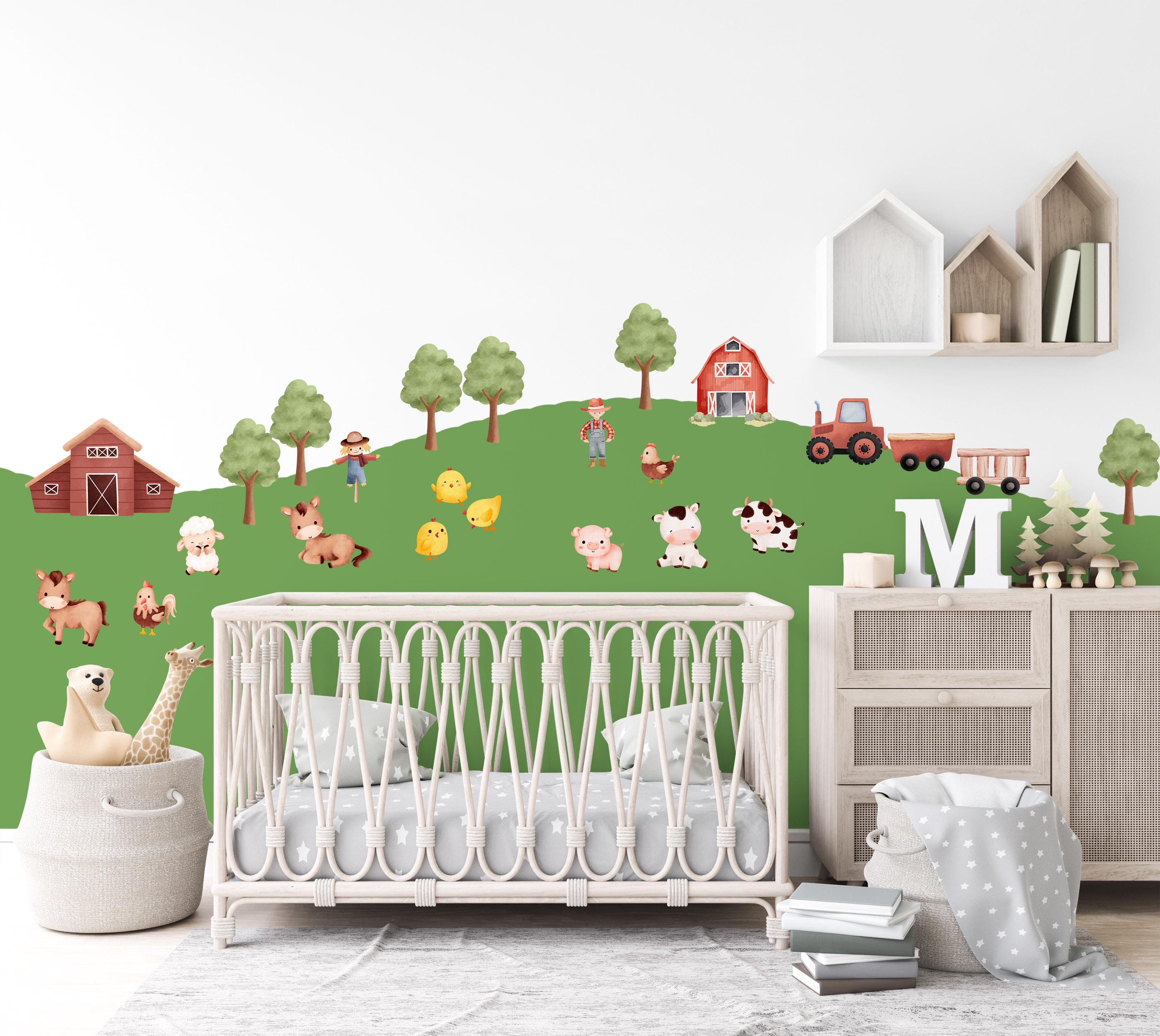 Farm Animal Wall Decals: Tractor, Barn, Nursery Decor - Etsy