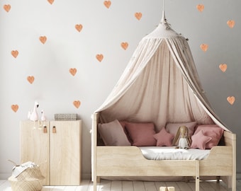 Rustic Heart Wall Stickers: Boho Nursery Decor