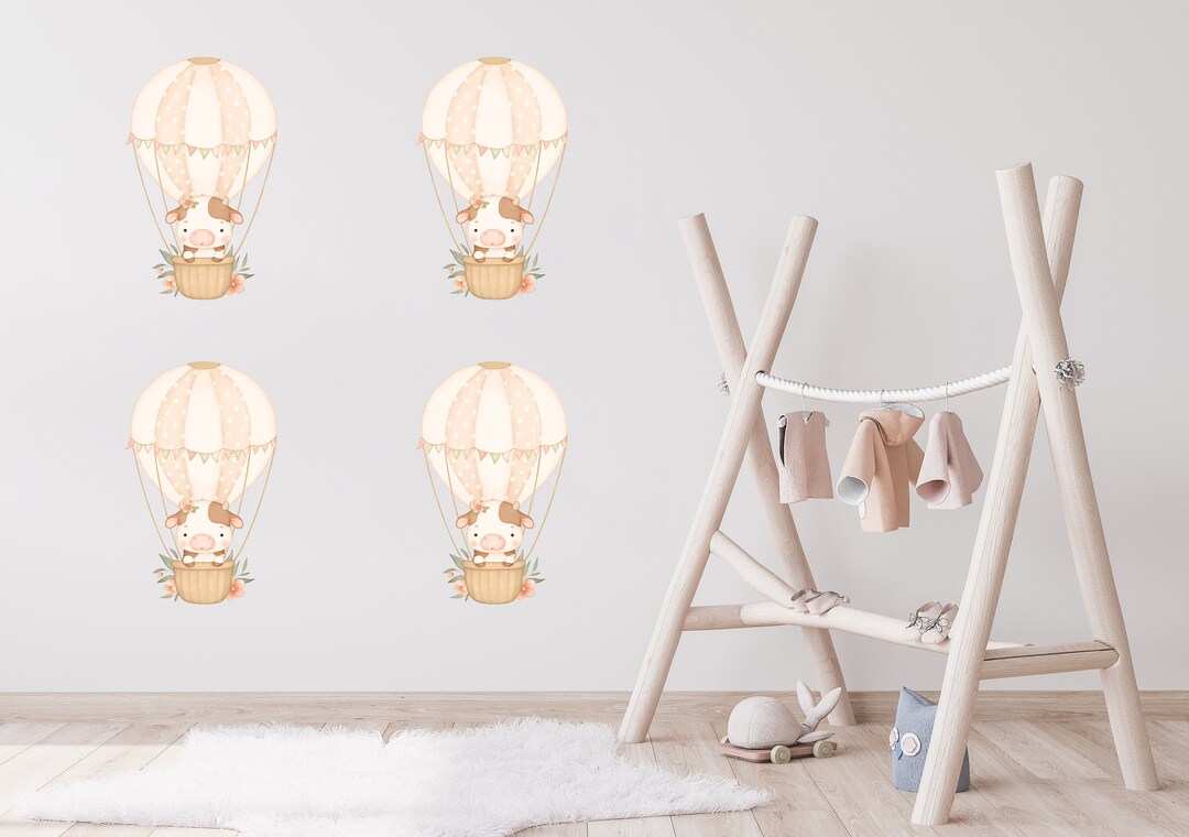 Hot Air Balloon Wall Sticker Kids Bedroom Girls Decor Nursery Wallpaper ...