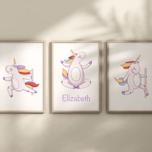 Personalized Unicorn Print: Boho Name Picture, Girl Bedroom Decor