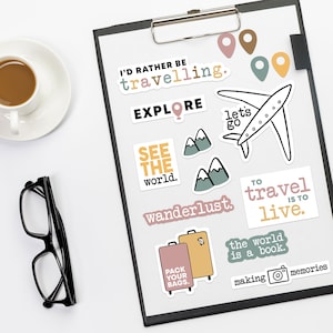 Adesivi con citazioni di viaggio, Adesivi con citazioni, Adesivi per laptop, Adesivi per album di viaggio, Adesivi di viaggio, Citazioni Wanderlust, Viaggiare è vivere