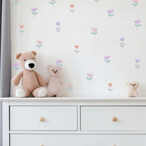 Flower Wall Sticker Nursery Wall Sticker Girls Bedroom Decor Girl Wall Sticker Kids Room  Floral Wall Sticker Girl Nursery Decor Wall Decals