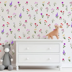 Wildflower Meadow Wall Decals: Boho Floral Nursery Decor