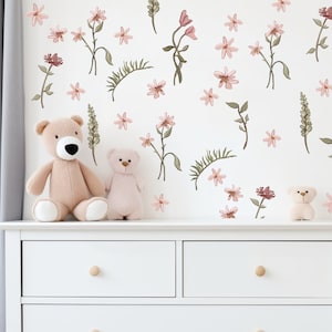 Wildflower Wall Decals: Pink Floral Nursery Decor