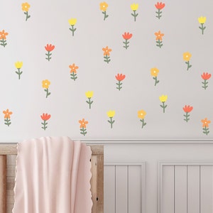Boho Flower Wall Sticker Girl Floral Wall Sticker Nursery Floral Wall Decal Nursery Wallpaper Kid Wall Sticker Wildflower Wall Decal Flower