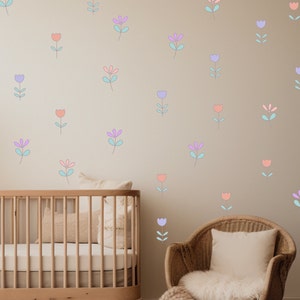 Boho Nursery Floral Flower Wall Decal Floral Nursery Wall Decal Girl Nursery Wall Decal Sticker Removable Reusable Wall Decal Boho Wall Art