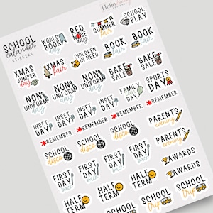 Folha de adesivos para calendário escolar, adesivos para planejador escolar, adesivos para calendário, adesivos para organização escolar, adesivos para planejador, lembrete escolar