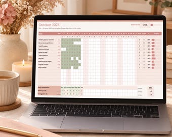 Habit Tracker Spreadsheet for Google Sheets & Excel, Monthly Routine Tracker, Daily Habit Checklist, Mood Tracker, Self Care Planner 2027
