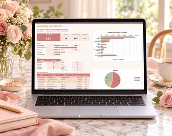 Wedding Planner Spreadsheet and Budget Tracker, Guest List and RSVP Tracker, Wedding Checklist, Payment Schedule, Google Sheets & Excel