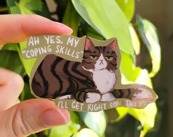 My Coping Skills Cat Sticker: 2 in & waterproof
