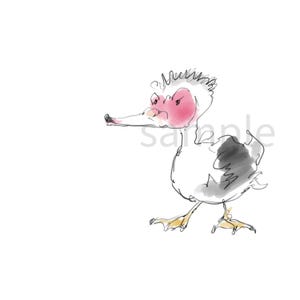 Muscovy Duck Cartoon Art, Dave is Ugly, Hand Drawn, Whimsical Duck Illustration, Ugly but Adorable Muscovy Duck Watercolor Art Print