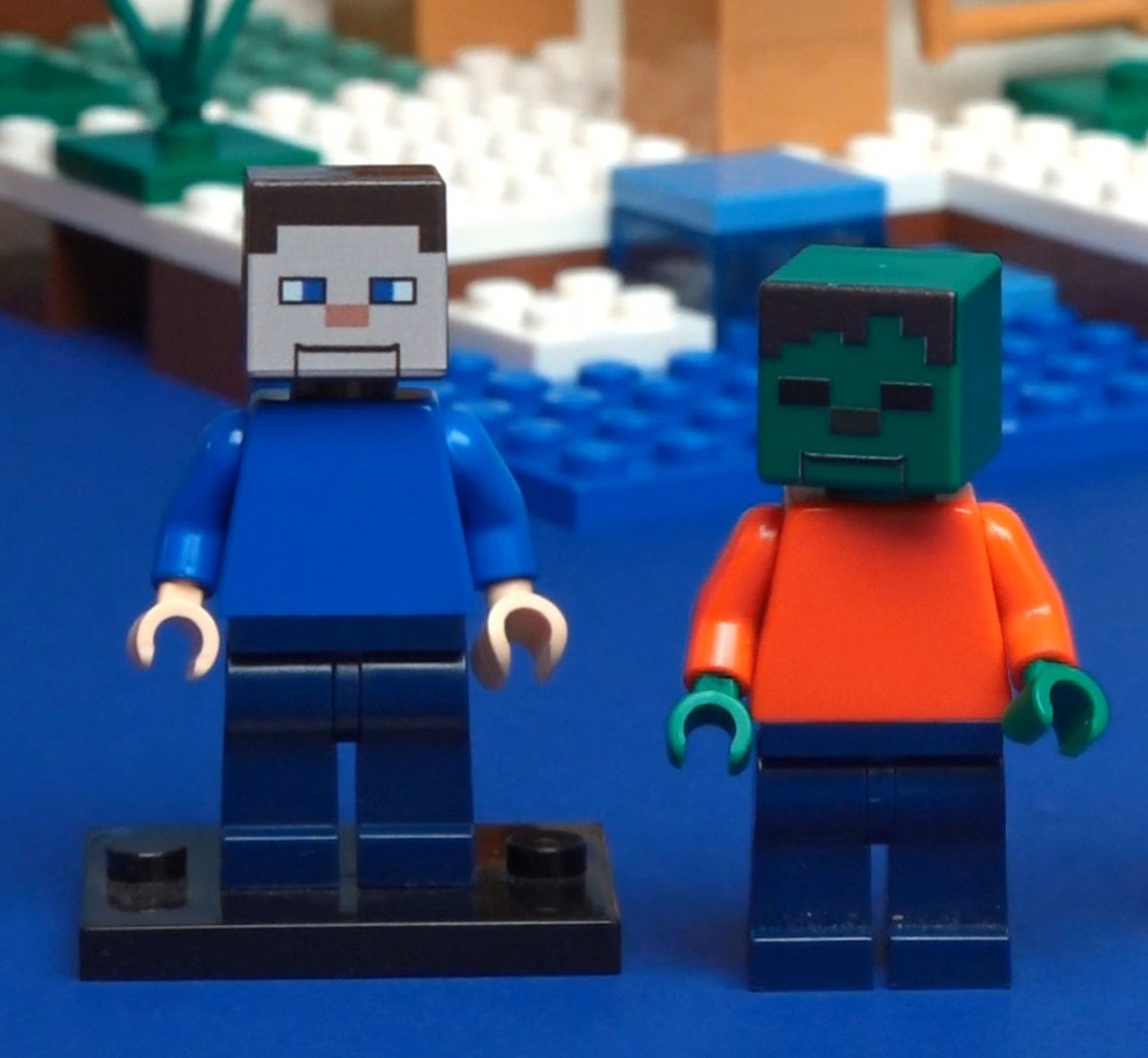 Puppet Steve Set of 2 Figures Puppet Steve & Zombie Steve Etsy