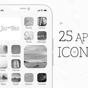 25 App Icons Grey Colour Photos Set Aesthetic Pictures - Etsy