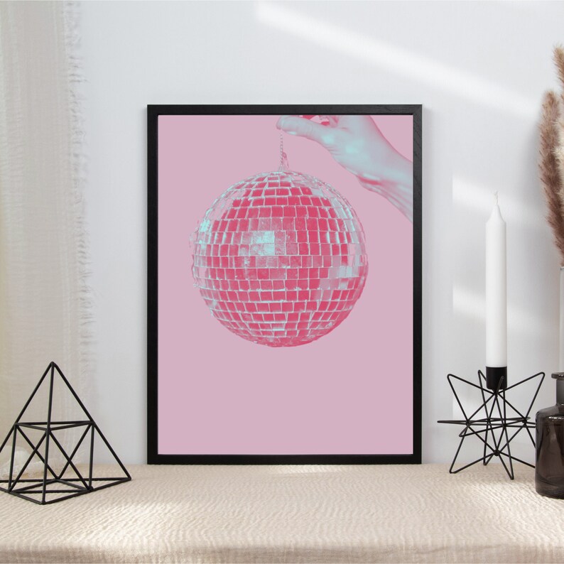 Disco Ball Print Disco Ball Poster Printable Wall Art Disco Etsy