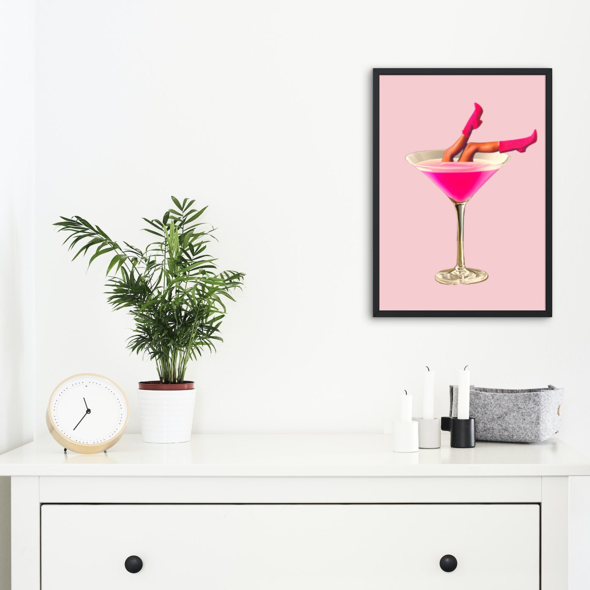 Dirty Martini Cocktail Trendy Printable Wall Art Pink Trendy - Etsy