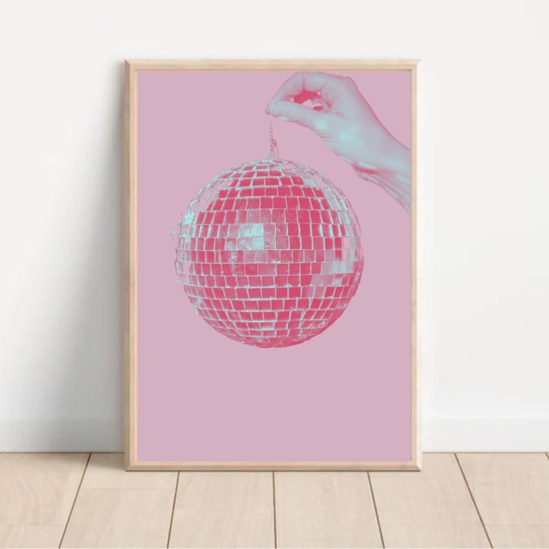 Disco Ball Print Disco Ball Poster Printable Wall Art Disco Etsy